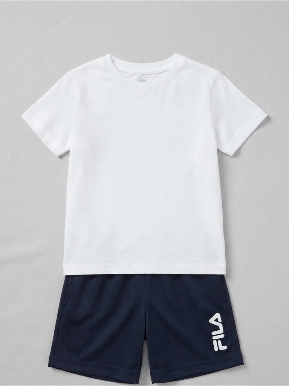 Fila Kids White Tee and Navy Athletic Shorts Set